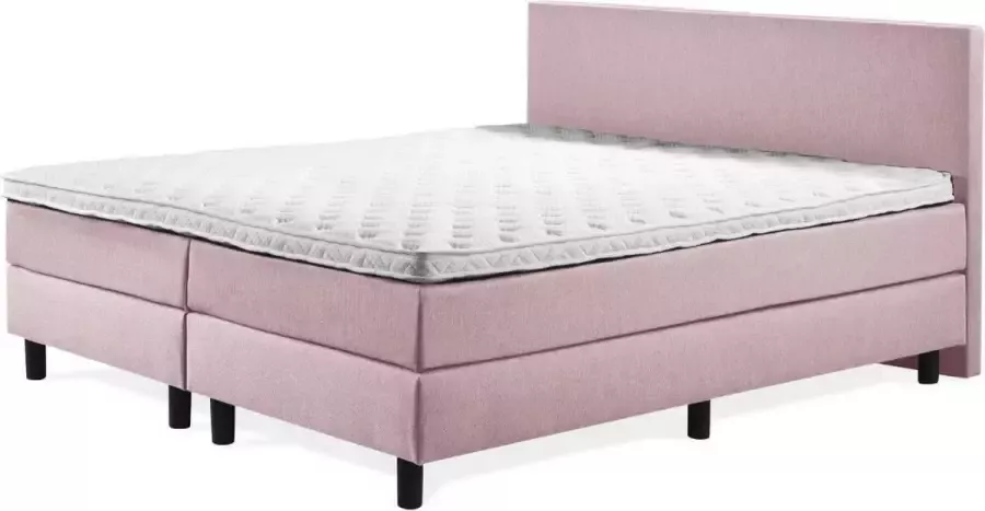 Boxspring Praag 2.0 180x210 cm Compleet met matrassen en topmatras roze