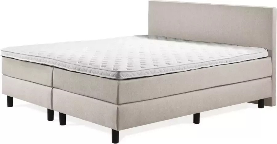 Boxspring Praag 2.0 180x210 cm Compleet met matrassen en topmatras zand