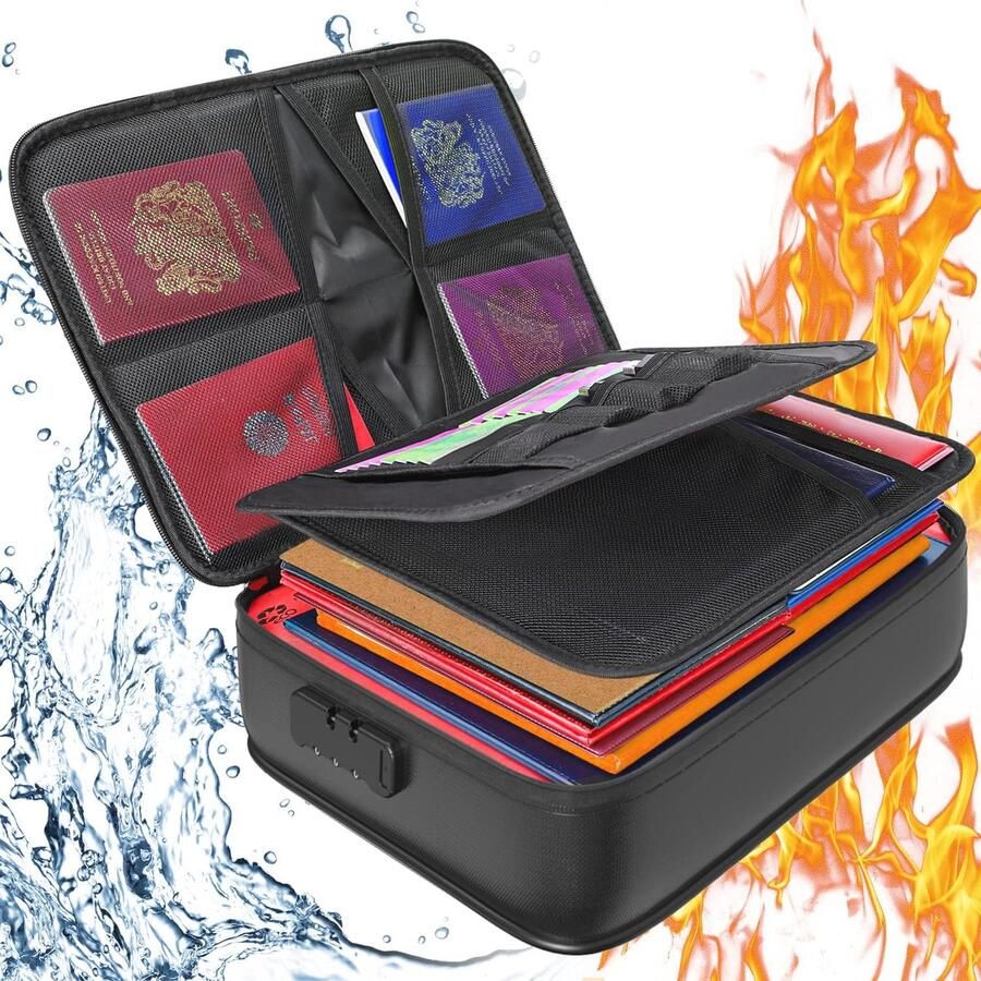 Brandwerende Documententas voor A4 Waterdicht en Veilig met Cijferslot