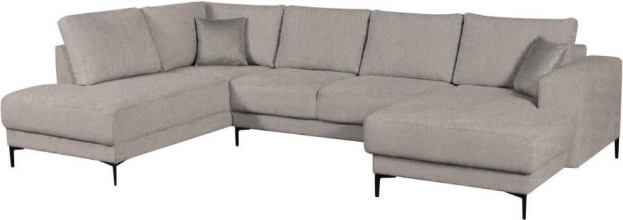 Brede hoekbank met hoek rechts van grijze stof ASELIO L 309 cm x H 83 cm x D 200 cm - Foto 2