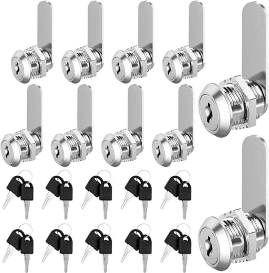 Brievenbussloten 20 mm 10 stuks voor kasten Veiligheidssloten met Sleutel