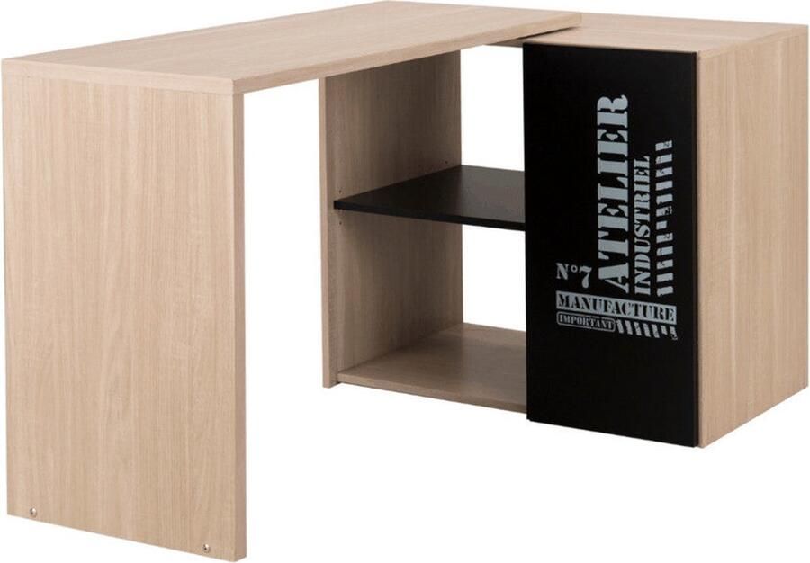 Gautier Bristol Atelier Bureau 1-deurs Zwart Eiken Look - Foto 2