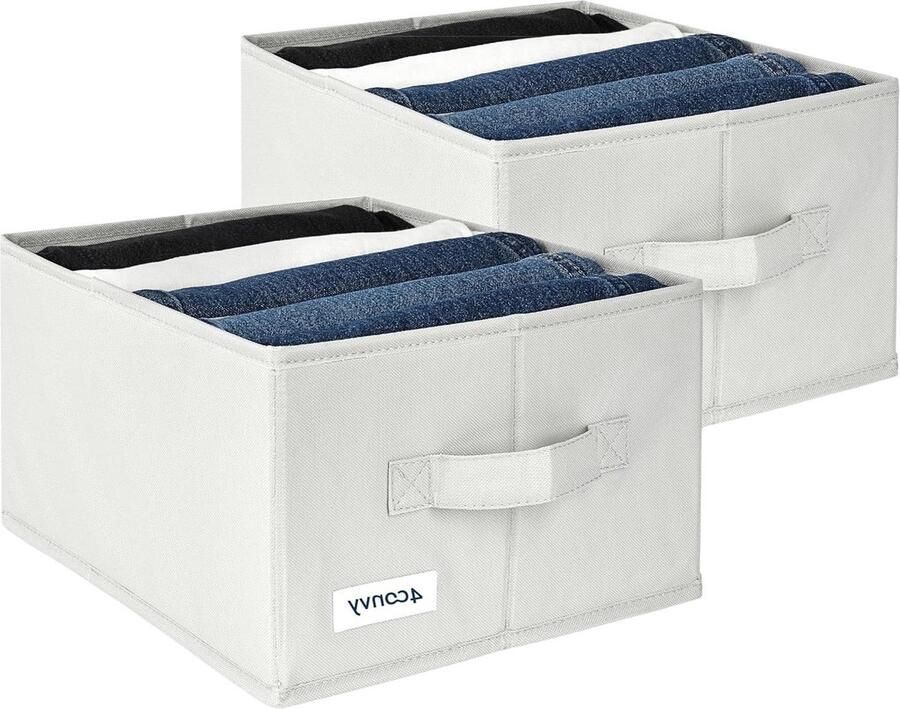 Broekenorganizer voor kledingkast vaste opbergdoos kledingkast met grote vakken opvouwbaar opbergsysteem kledingkast organizer kledingkast voor jeans shirts 2 stuks