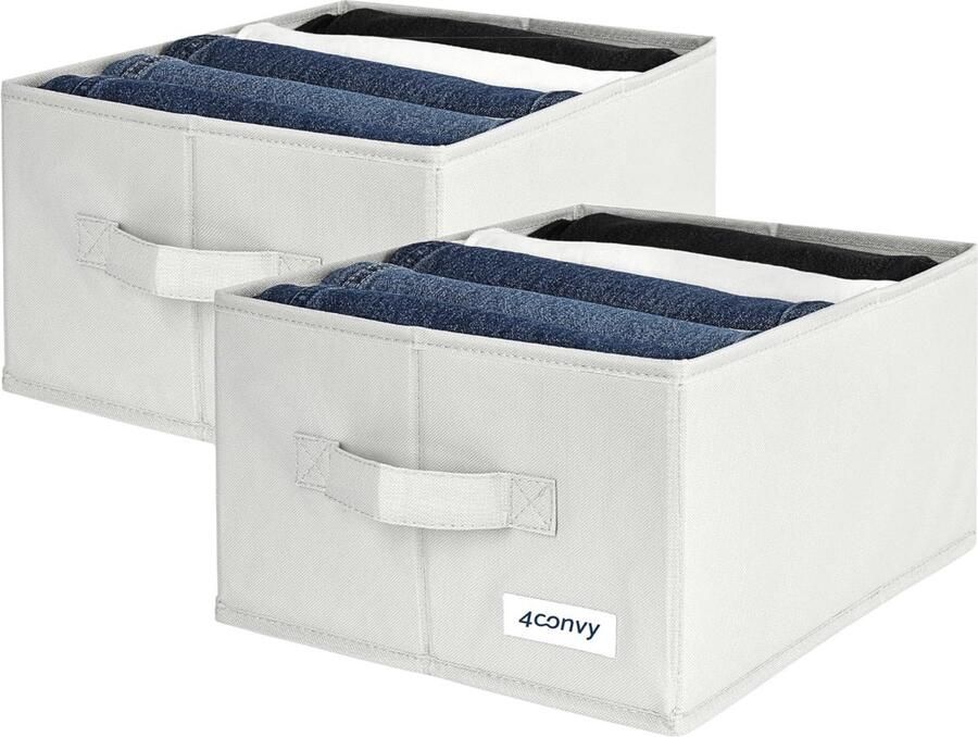 Broekenorganizer voor kledingkast vaste opbergdoos kledingkast met grote vakken opvouwbaar opbergsysteem kledingkast organizer kledingkast voor jeans shirts 2 stuks - Foto 2