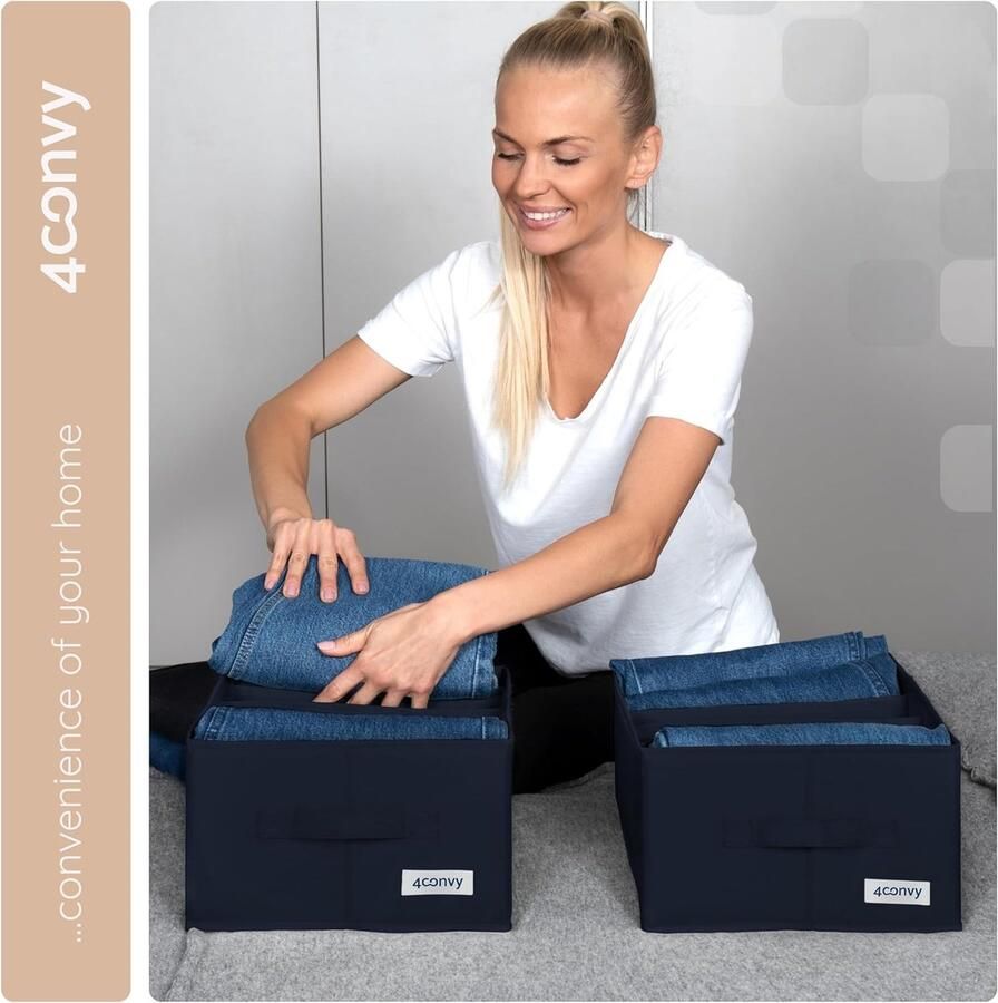 Broekenorganizer voor kledingkast vaste opbergdoos kledingkast met grote vakken opvouwbaar opbergsysteem kledingkast organizer kledingkast voor jeans shirts 2 stuks