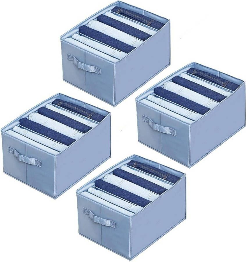 Broekorganizer 4 stuks kledingopbergdoos opbergdoos voor jeans broeken truien vesten grijs