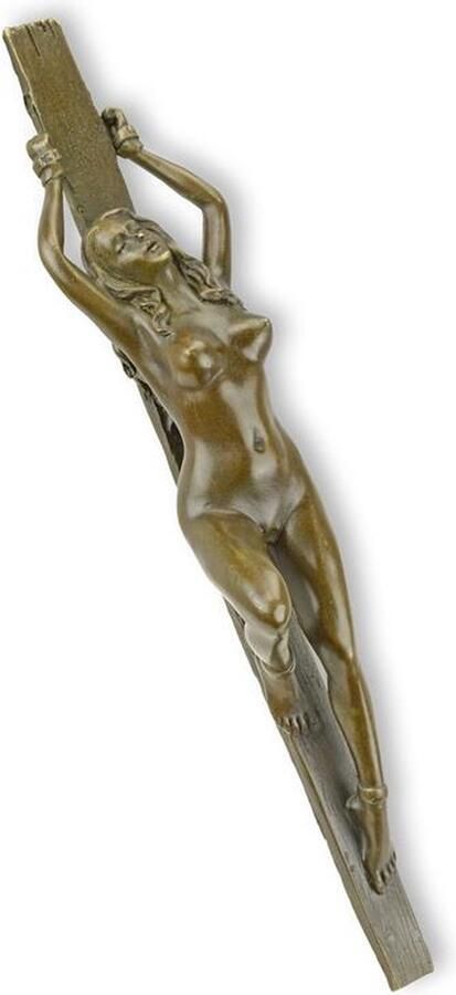 Bronzen erotische presse-papier beeld – Paperweight Bureauaccessoire – bronzen paperweight erotisch beeldje – Zwaar 2 kg – Decoratief kunstobject – Cadeau voor bureau – 28 1 cm – Bronskleur