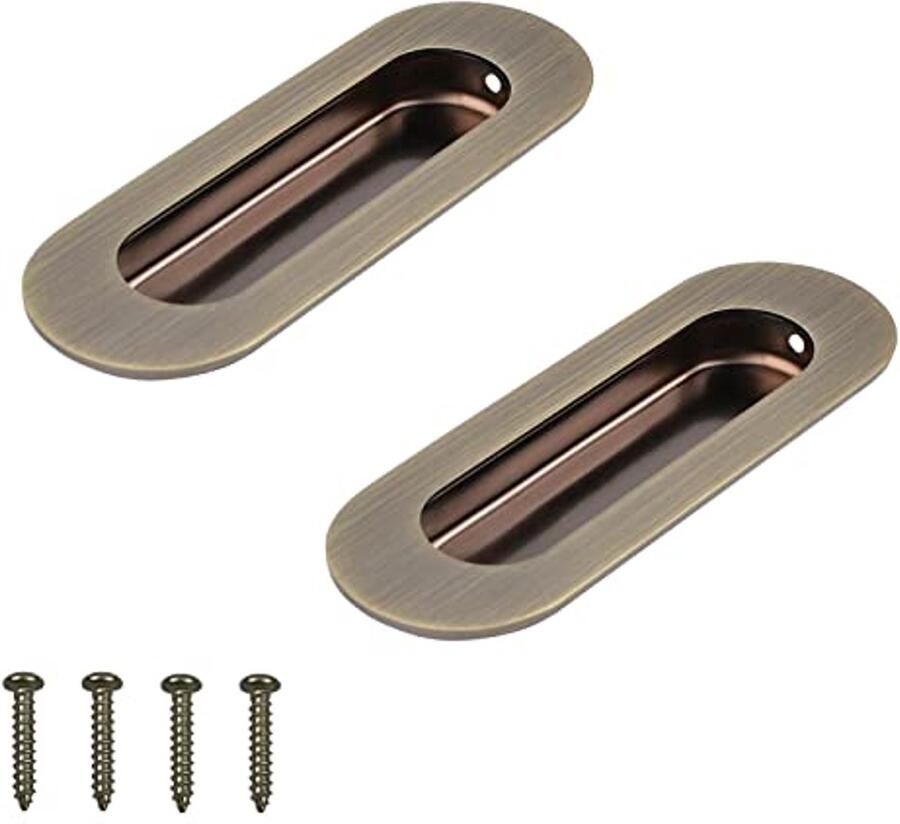 Bronzen Ingebouwde Schuifdeurgreep voor Kasten en Laden 2 Stuks Roestvrij Staal