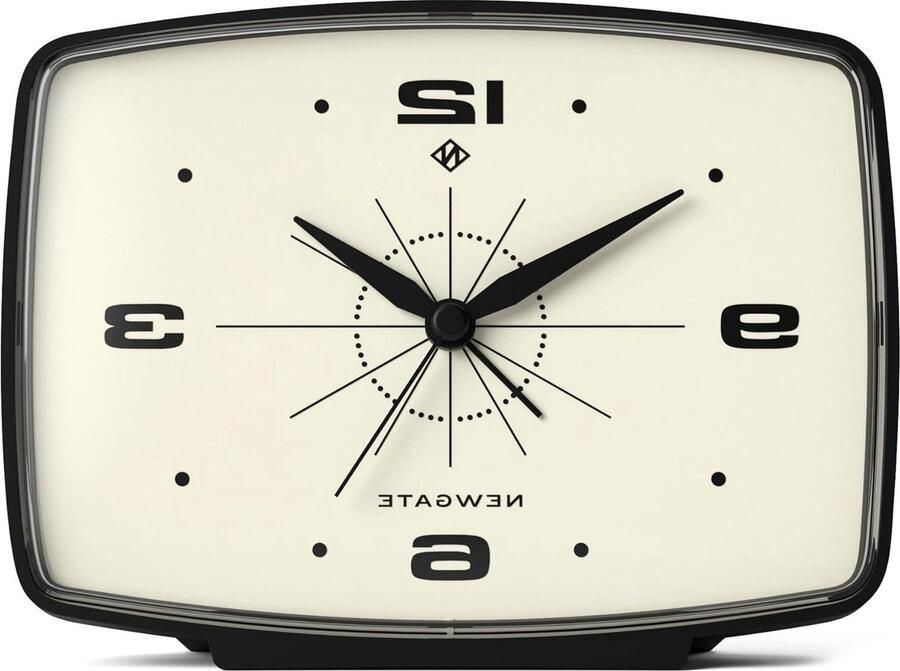 Brooklyn Retro Wekker Niet Tikkend Bureau Accessoire Mat Zwart