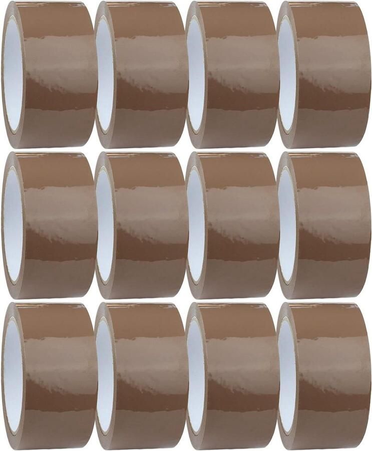 Brown Package Tape 12 Rolls 48mm x 66m