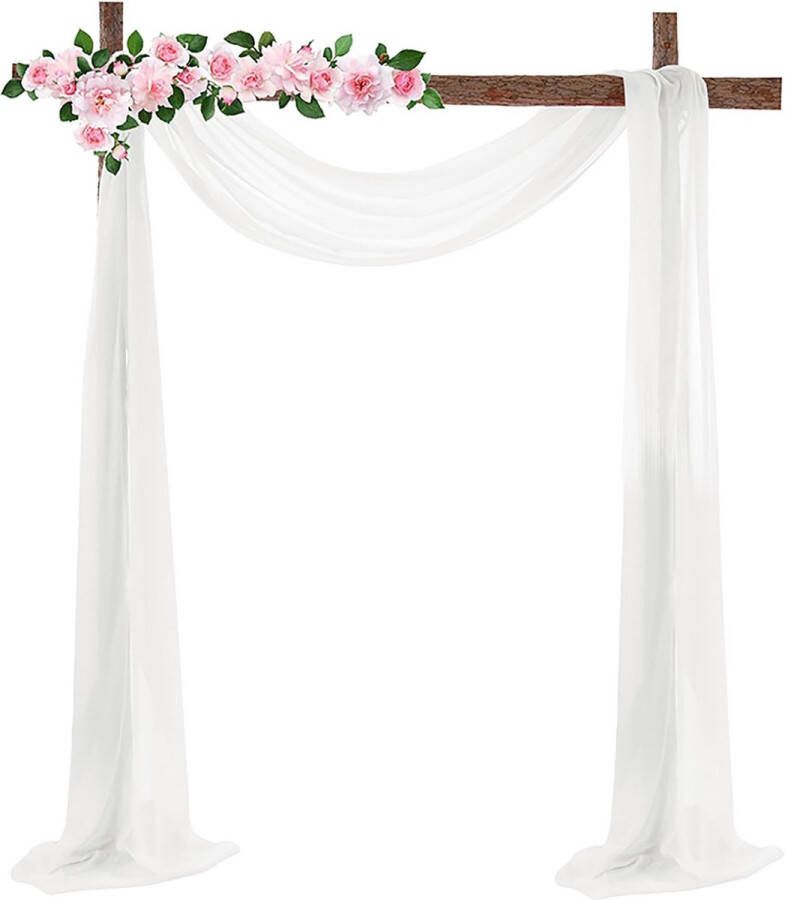 Bruiloft boog draperen gordijn chiffon stof pure achtergrond voor receptie slingers plafond bruiloft tafel stoel 70x550cm