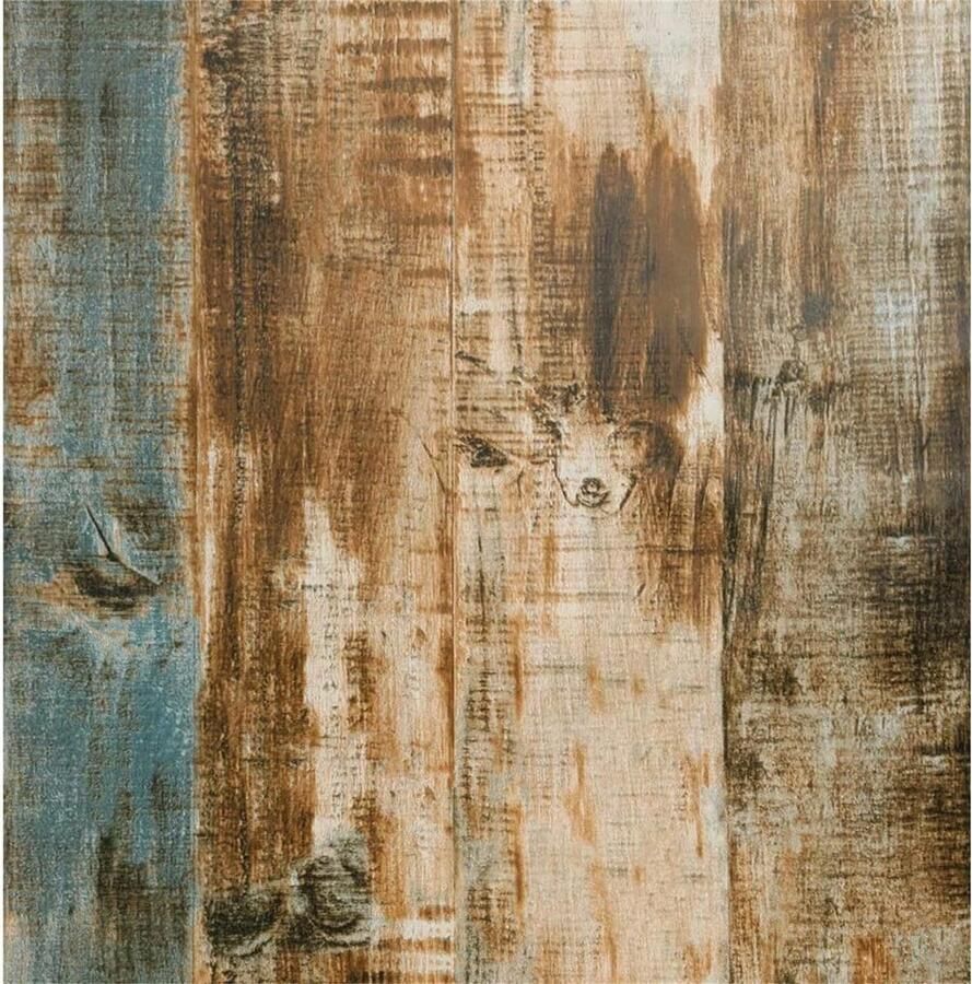 Bruin houtbehang plakfolie zelfklevende meubelfolie 3D behang houtlook strepen vintage shabby chic hout waterdichte folie vinyl behang voor muur meubels kast tafel 44 cm x 500 cm
