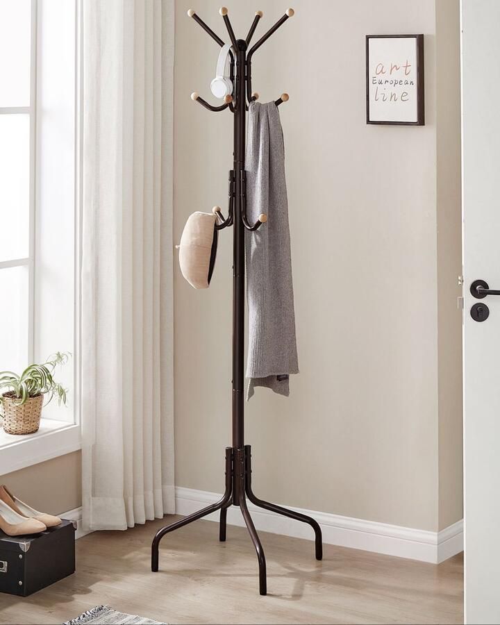 Rootz Living Rootz Bruine Stalen Kapstok Kledingstandaard Garderobeorganisator Heavy Duty 55cm x 55cm x 180cm