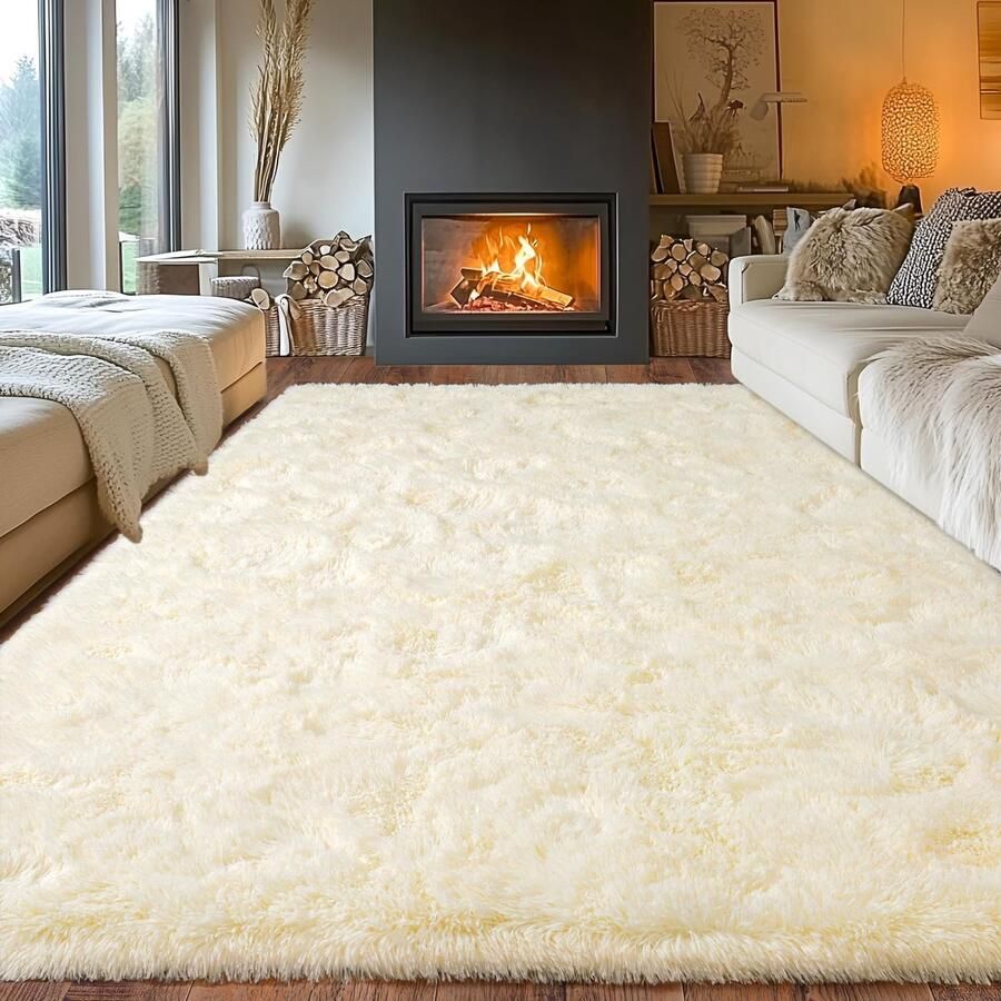 BSGIFT Hoogpolig tapijt 200x300 beige shaggy tapijt voor de woonkamer pluizig langpolig tapijt knuffelig tapijt voor de woonkamer hoogpolig tapijt antislip extra grote tapijten voor de slaapkamer en kinderkamer