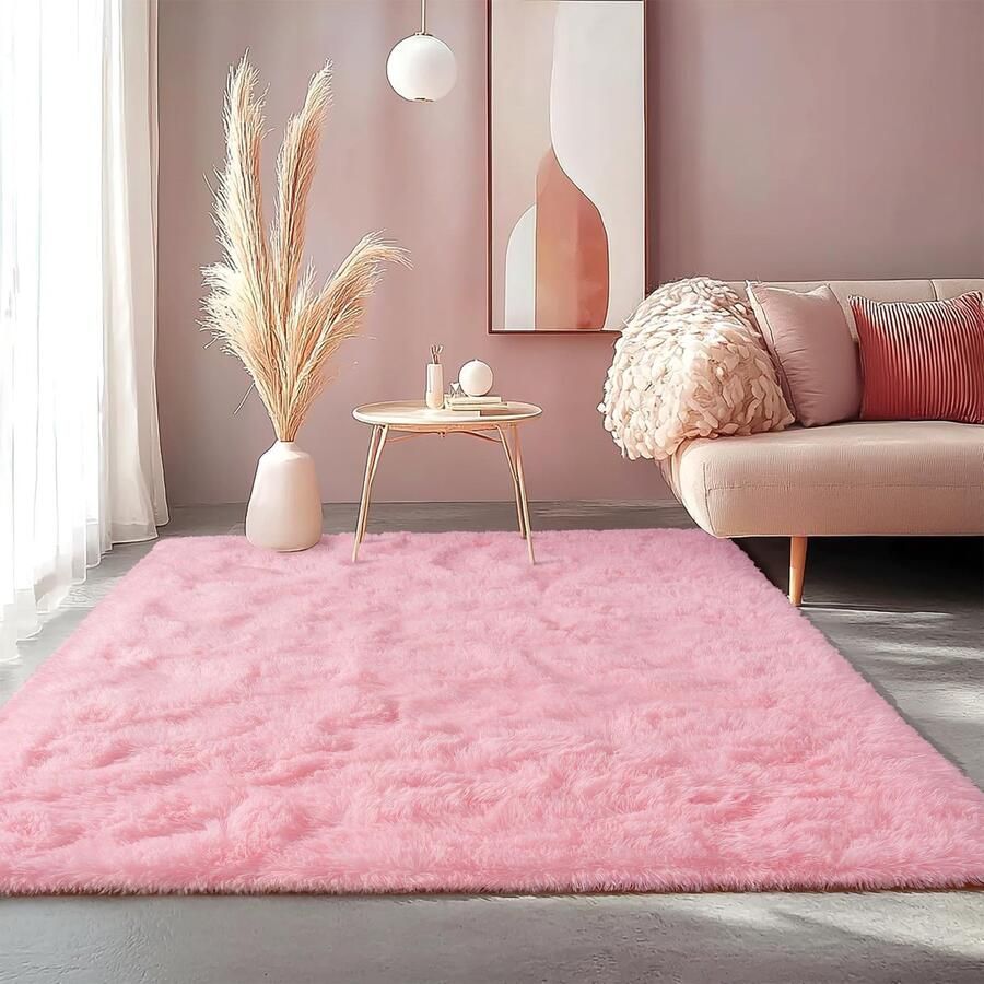 Boraboi Vloerkleed met Luxe Pluizige Hoogpolige Textuur voor Woonkamer Slaapkamer en Kinderkamer 120 x 160 cm