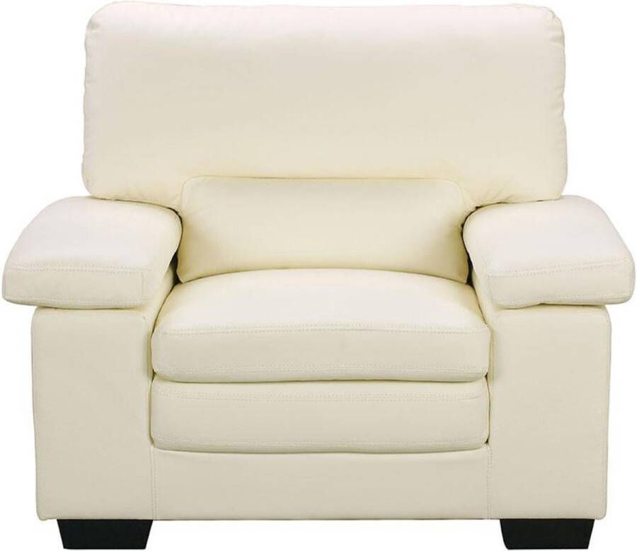 Vente-unique Buffellederen fauteuil ivoorkleur MIMAS II L 112 cm x H 97 cm x D 89 cm