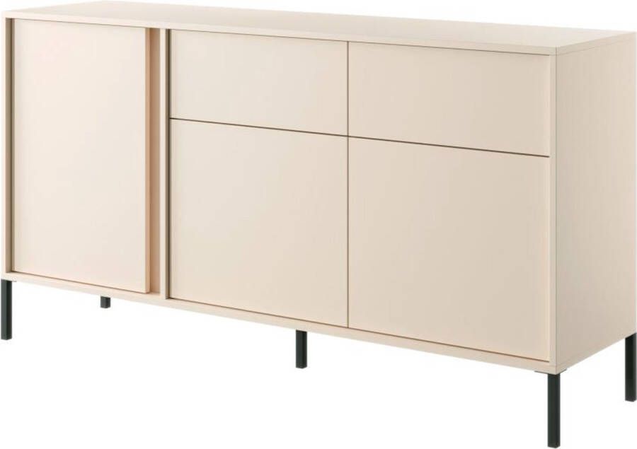 Buffetkast 3 deuren en 2 lades met ledlampjes Beige ELYNIA L 153.1 cm x H 81.4 cm x D 39.5 cm - Foto 2