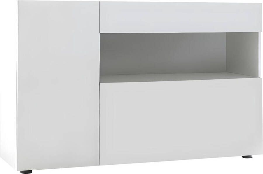 Vente-unique Buffetkast ALTAÏR 2 deuren en 1 lade Wit gelakt L 130 cm x H 82 cm x D 41 cm - Foto 2