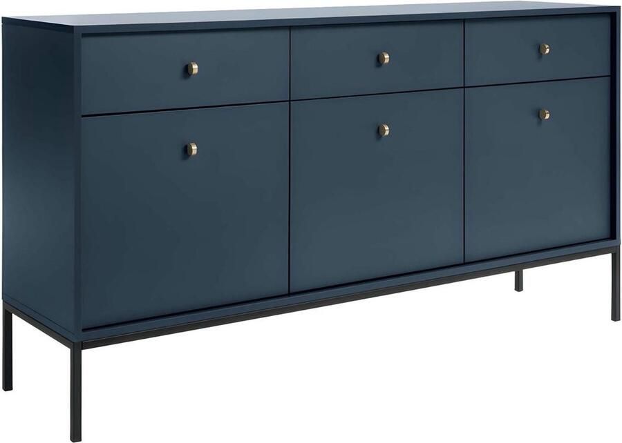 Vente-unique Buffetkast BOGDAN 3 laden en 3 deuren Blauw L 154 cm x H 83 cm x D 39 cm - Foto 2