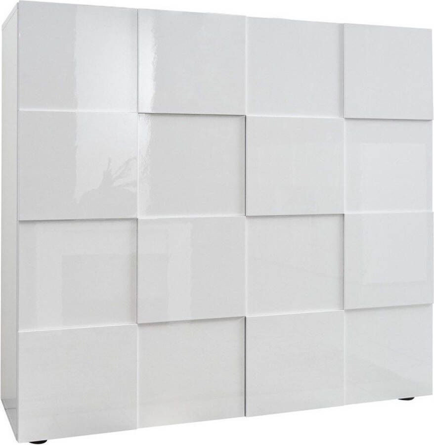 Vente-unique Buffetkast CALISTO 2 deuren Witgelakt L 121 cm x H 111 cm x D 42 cm - Foto 2