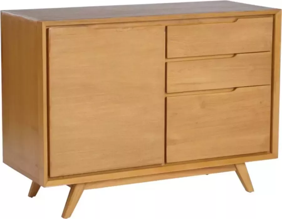 Buffetkast JAMBI 1 deur en 3 lades Teakhout Naturel L 110 cm x H 80.5 cm x D 45 cm