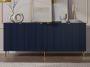 Buffetkast met 4 deurtjes van mdf en staal Blauw en goudkleurig YESINIA L 190 cm x H 85 cm x D 45 cm - Thumbnail 1