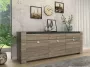 Buffetkast METEORITE 3 deuren en 3 laden MDF blad granieteffect L 220 cm x H 80 cm x D 48 cm - Thumbnail 3