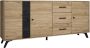 Buffetkast PORTLAND 3 laden en 3 deuren eiken en zwart L 180.5 cm x H 81 cm x D 40 cm - Thumbnail 3