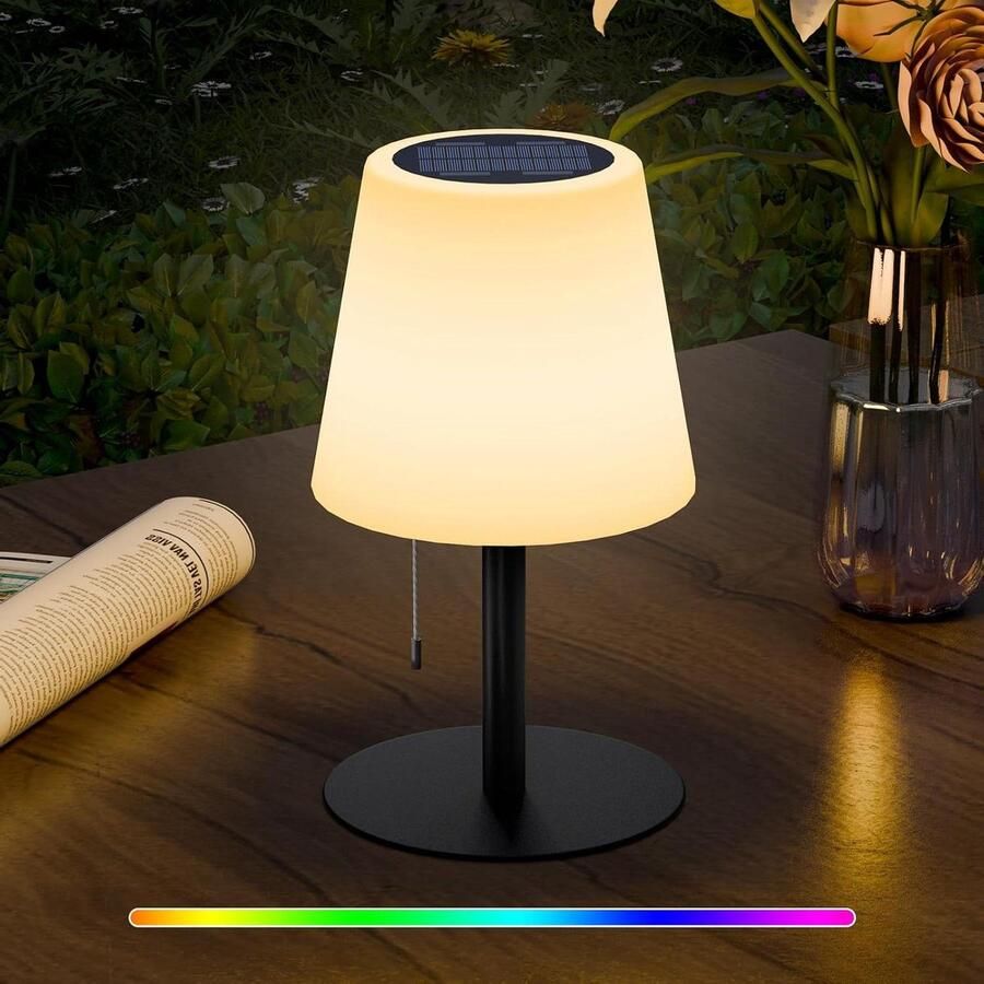 Buiten Tafellamp op zonne-energie Led verlichting voor buiten Draadloos oplaadbaar Dimbaar Afstandsbediening IP44 Waterdicht