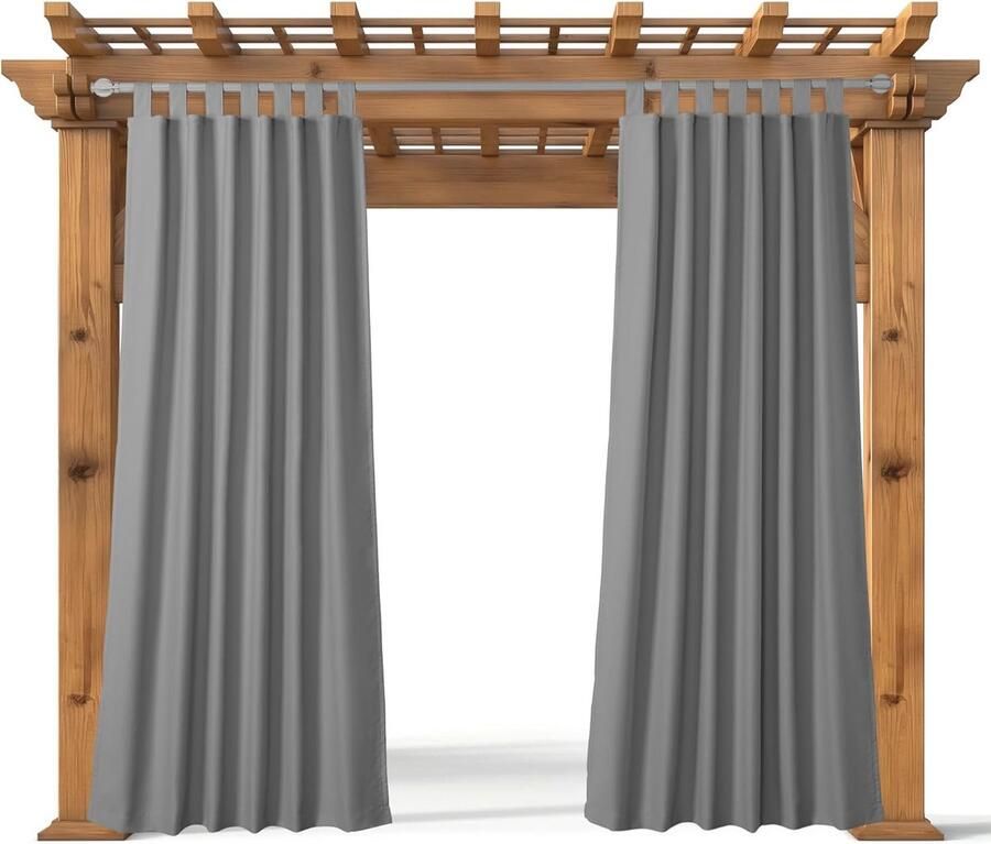 Buitengordijn Waterdicht 130 x 210 cm Met Klittenband Lussen Schaduwdoek voor Buiten Ideaal voor Patio en Pergola Antraciet