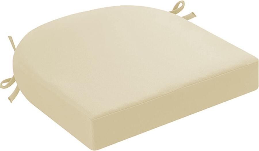 Kussens voor buitenstoelen set van 2 kussens voor tuinstoelen waterdicht met strikbanden zitkussens voor buiten kussens voor tuinstoelen eetkamerstoel 43 x 43 x 5 cm Beige