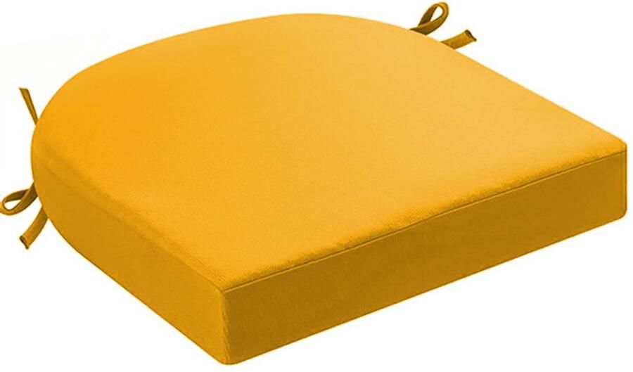 Kussens voor buitenstoelen set van 2 kussens voor tuinstoelen waterdicht met strikbanden zitkussens voor buiten kussens voor tuinstoelen eetkamerstoel 43 x 43 x 5 cm Geel