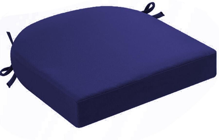 Buitenkussens Tuinmeubelen Kussens voor terrasstoelen Waterdicht met banden Buitenkussens Kussens voor terrasstoelen Eetkamerstoel 40*40*8cm -Donkerblauw