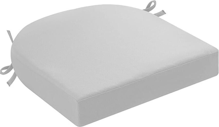 Kussens voor buitenstoelen set van 2 kussens voor tuinstoelen waterdicht met strikbanden zitkussens voor buiten kussens voor tuinstoelen eetkamerstoel 43 x 43 x 5 cm Lichtgrijs