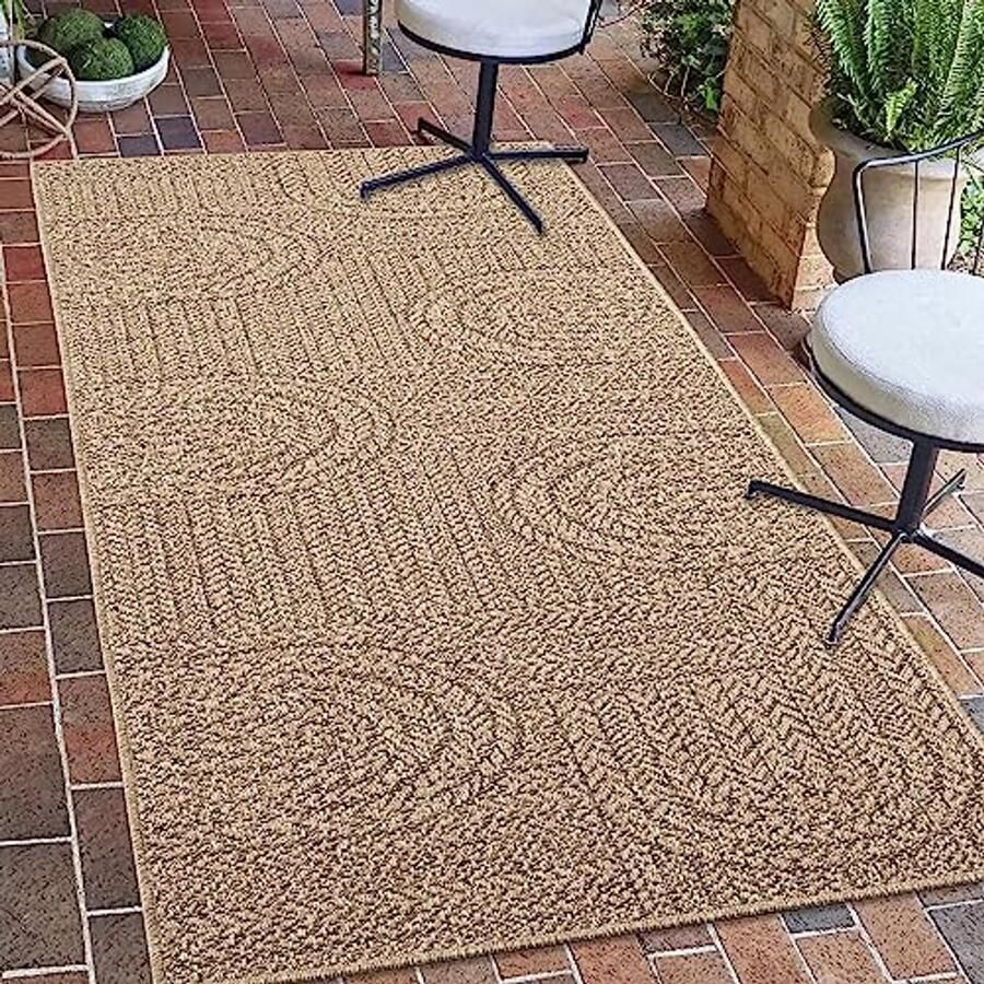 Buitentapijt 80 x 150 cm – duurzaam sisalvezel in natuurlijk beige bruin ideaal voor tuin terras en balkon