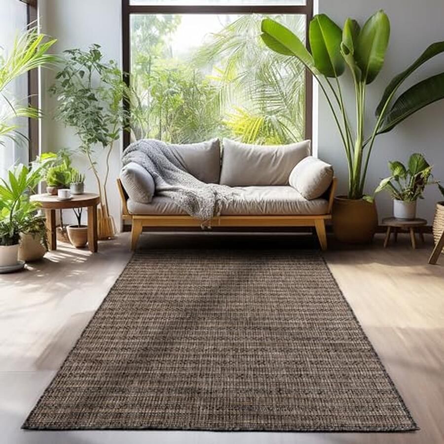 Buitentapijt Bruin 80x150 cm Scandinavisch Vloerkleed voor Keuken Balkon Terras Tuin en Picknick