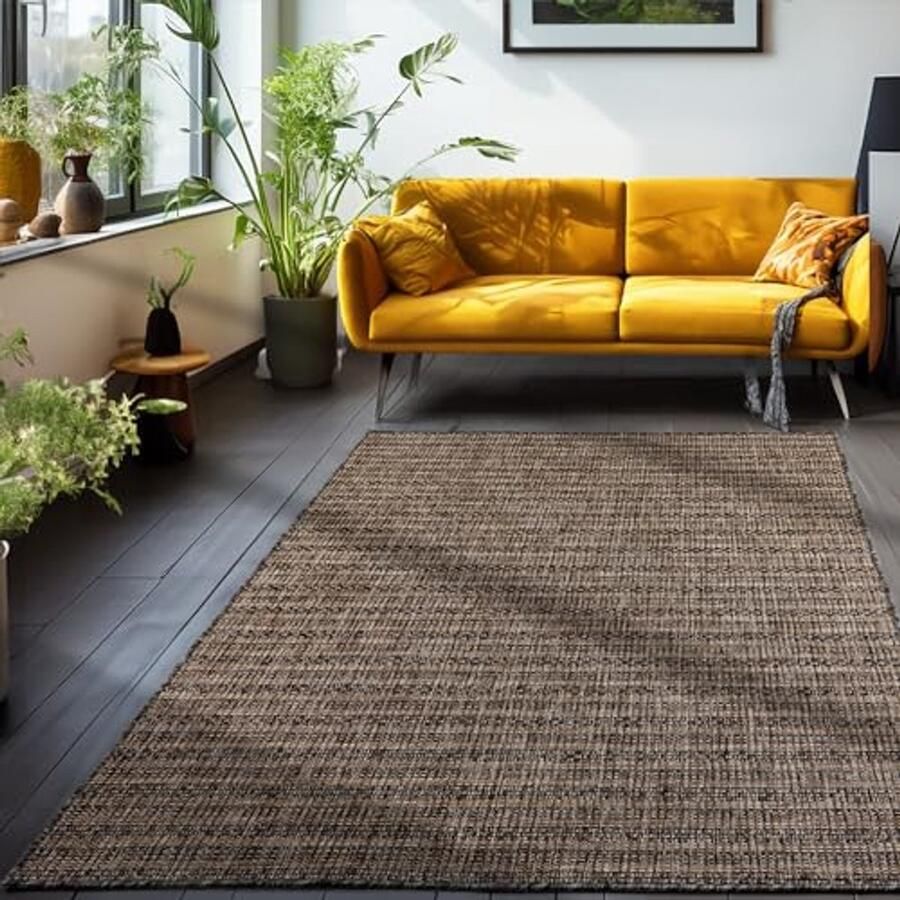 Buitentapijt Bruin Rechthoekig 120x170 cm Voor Tuin Terras Balkon en Keuken