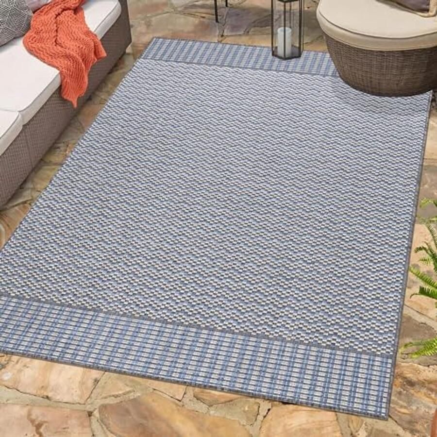 Buitenkleed Grijs Vintage Design 120 x 170 cm Tapijt voor Terras Balkon Tuin of Keuken