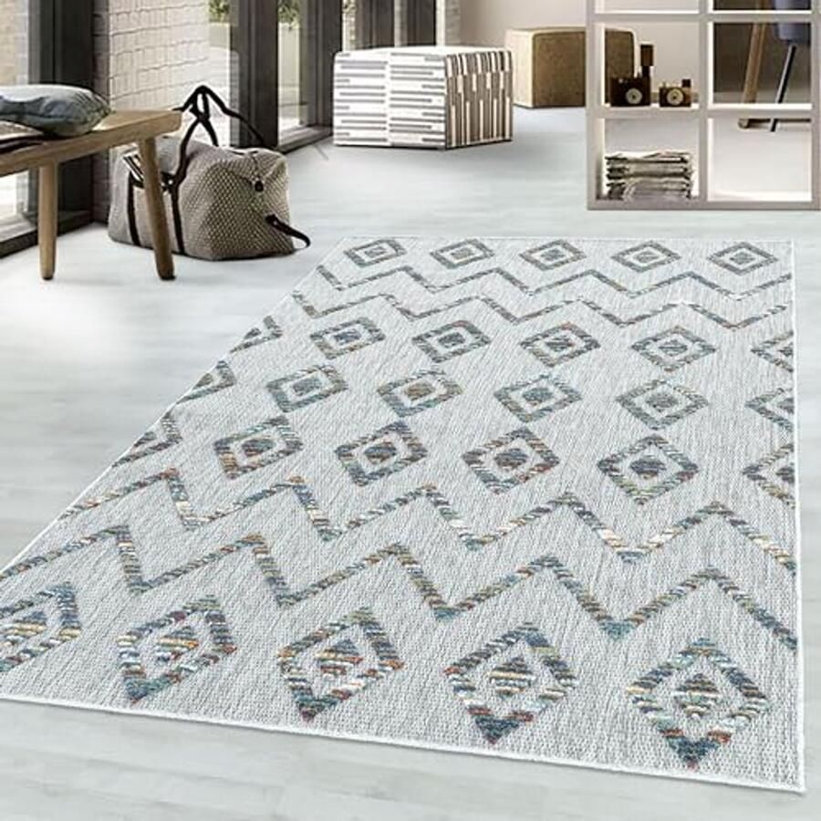 Buitentapijt met Boho-ontwerp Onderhoudsvriendelijk Vloerkleed voor Tuin Terras en Balkon 80 x 250 cm