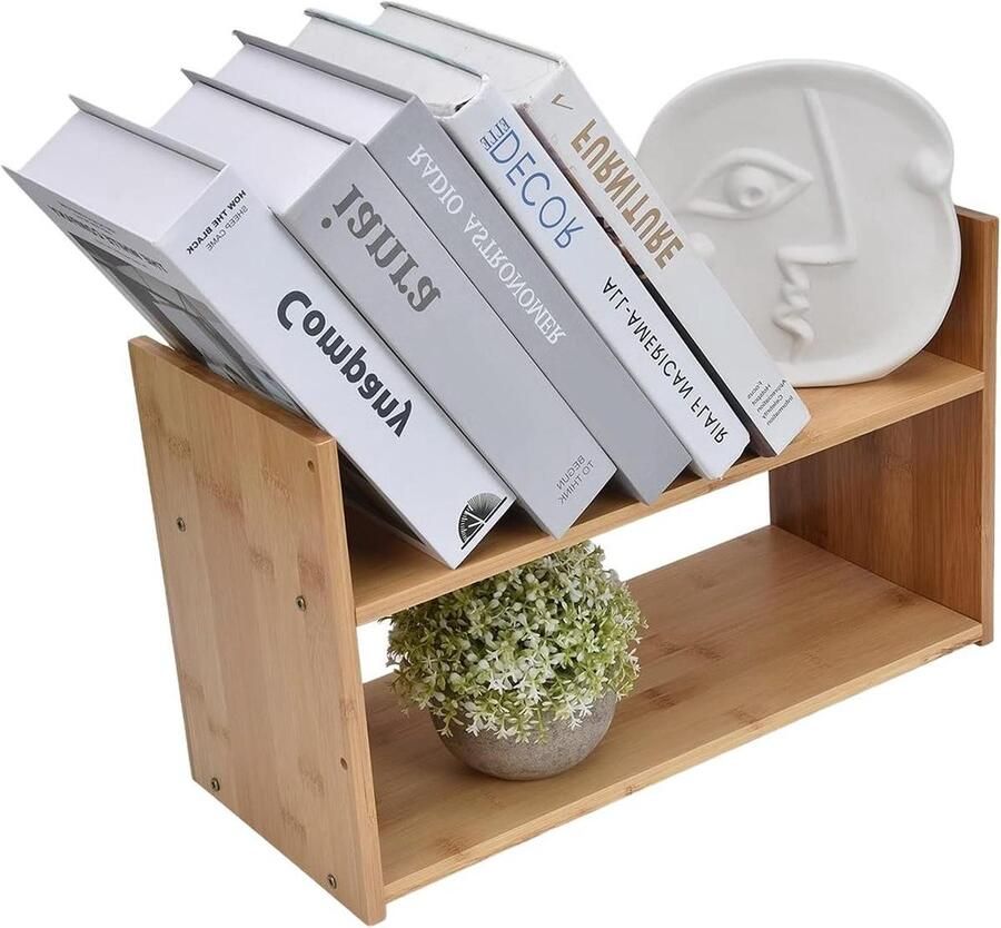 Bureau Boekenplank Organizer Display Plank Bamboe Aanrecht Platforms Boek Stands Tafelblad Boekenkast