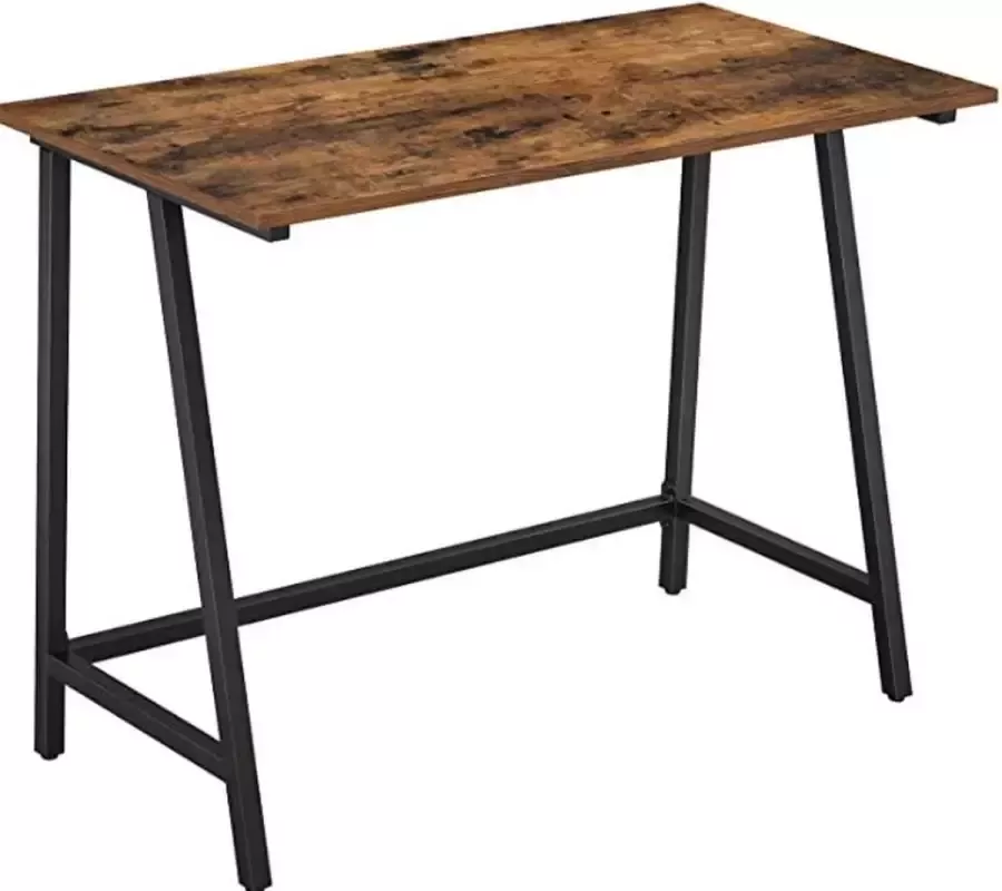 Bureau computer bureau thuiskantoor kantoor studeerkamer woonkamer stal ruimtebesparend eenvoudig te monteren industrieel ontwerp 100 x 50 x 75 cm Vintage bruin-zwart LWD40X