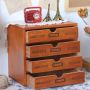 Bureau desk organizer 4 lades hout vintage stijl ladekastje ladeblok bureau - Thumbnail 2