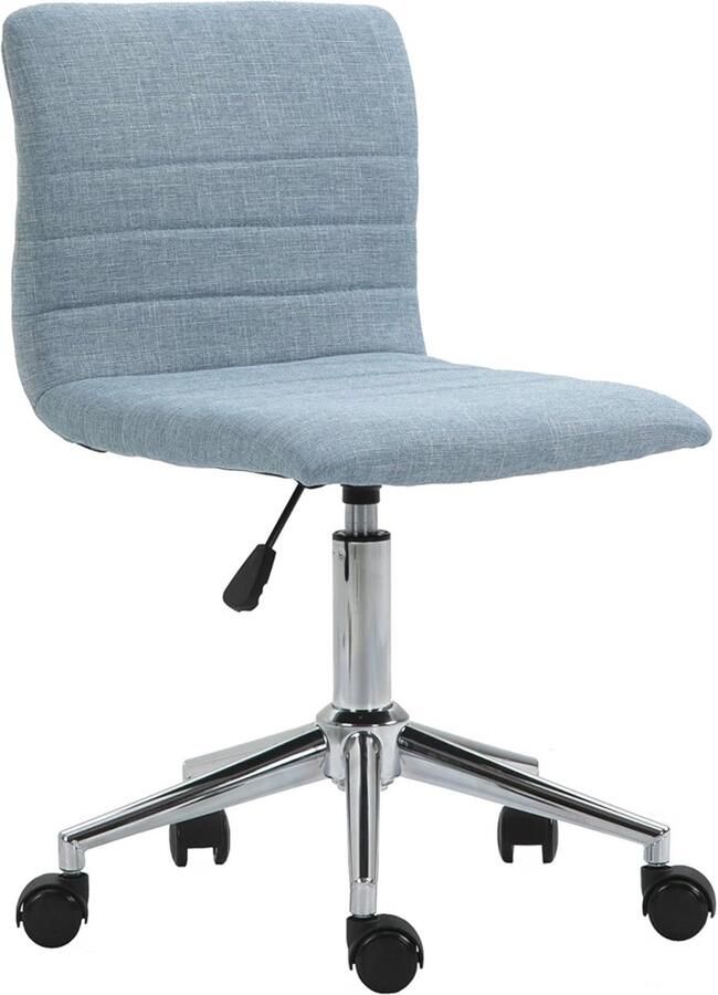 Bureau Draaistoel voor Kinderen met Stoffen Bekleding Hoogte Verstelbaar Blauw
