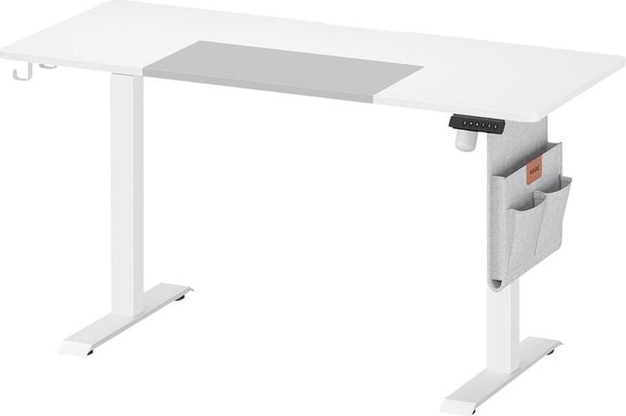 Bureau – Elektrisch bureau – In hoogte verstelbaar – Met wielen – 60x140cm – Wit