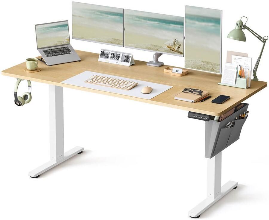 Bureau Elektrisch Hoogte Verstelbaar 160 x 70 cm Gouden Eik