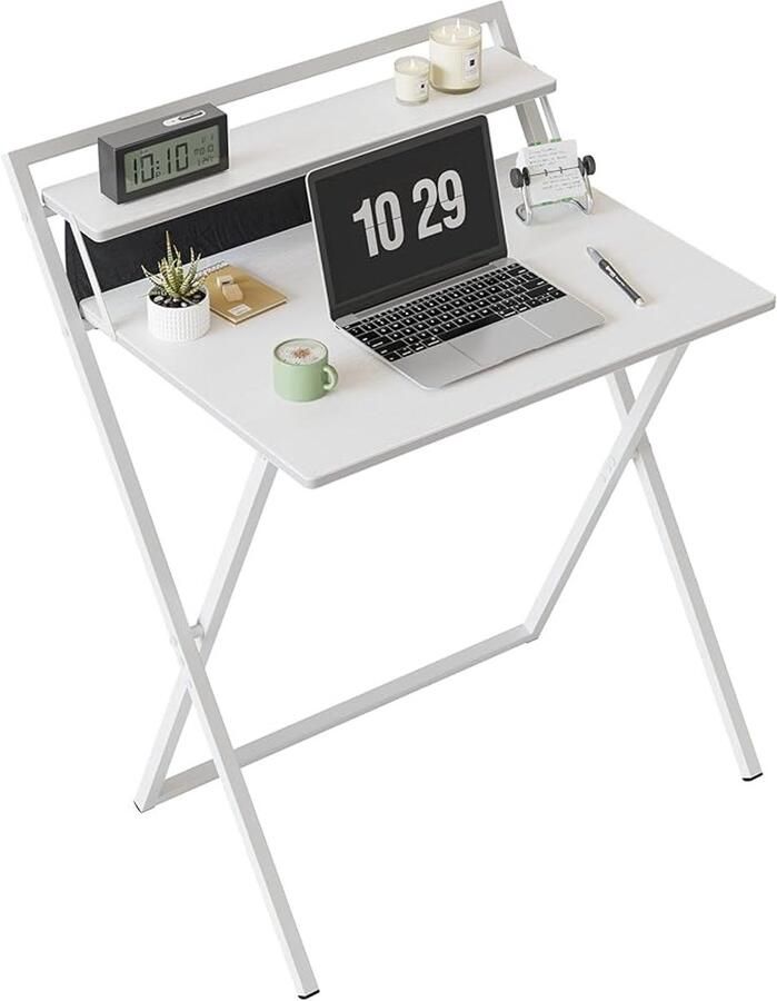 Relaxdays bureau klapbaar computertafel ruimtebesparend tafel laptoptafel Wit wit