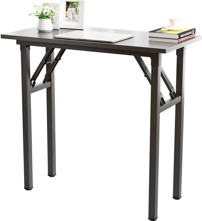 Bureau klaptafel 80 x 40 cm compacte computertafel kantoormeubilair pc-tafel werktafel inklapbaar voor thuis kantoor picknick tuin zwart