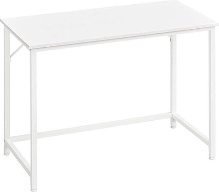 ZAZA Home Bureau kleine computerbureau kantoor voor studie slaapkamer 50 x 100 x 76 cm modern metalen frame esdoornwit