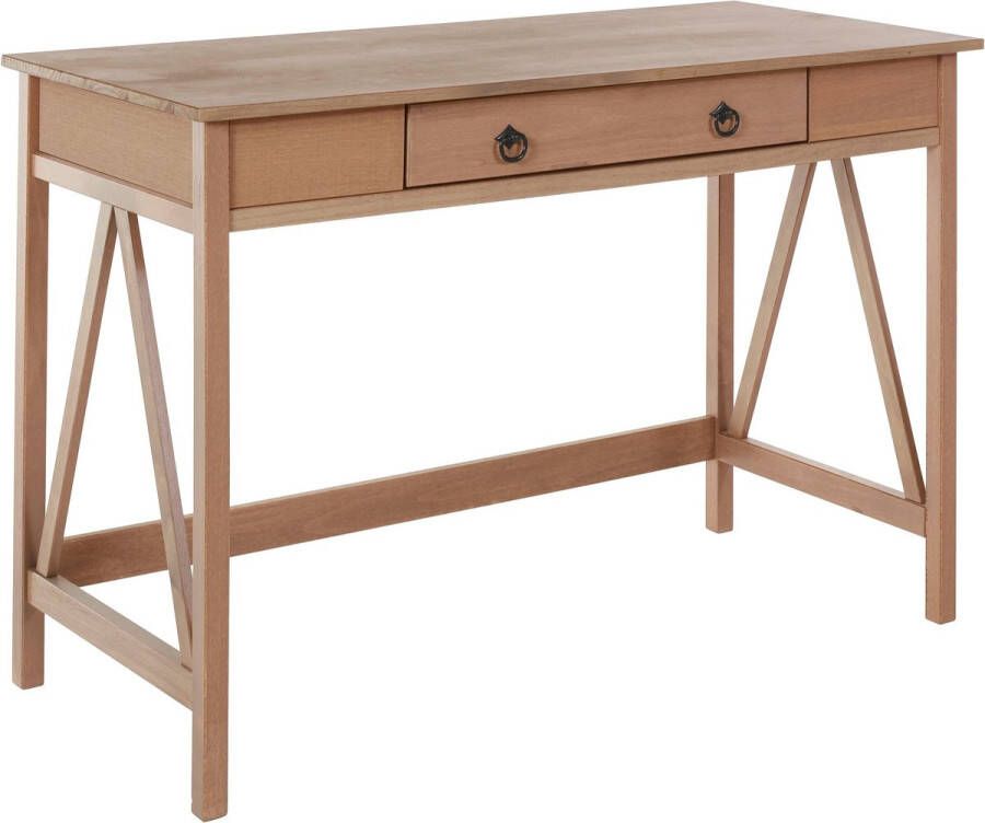 Bureau met 1 lade in grenen grijs