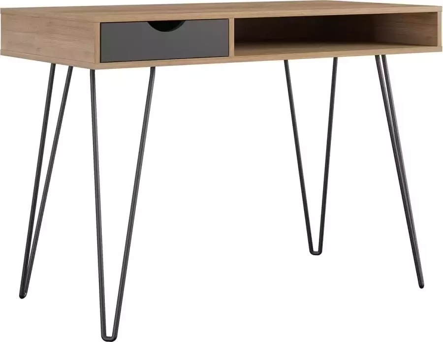 Loft24 Concord|Bureau met 1 lade in natuurlijke houtlook - Foto 2